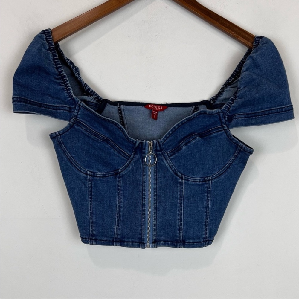 Guess Denim Crop Corset Top
